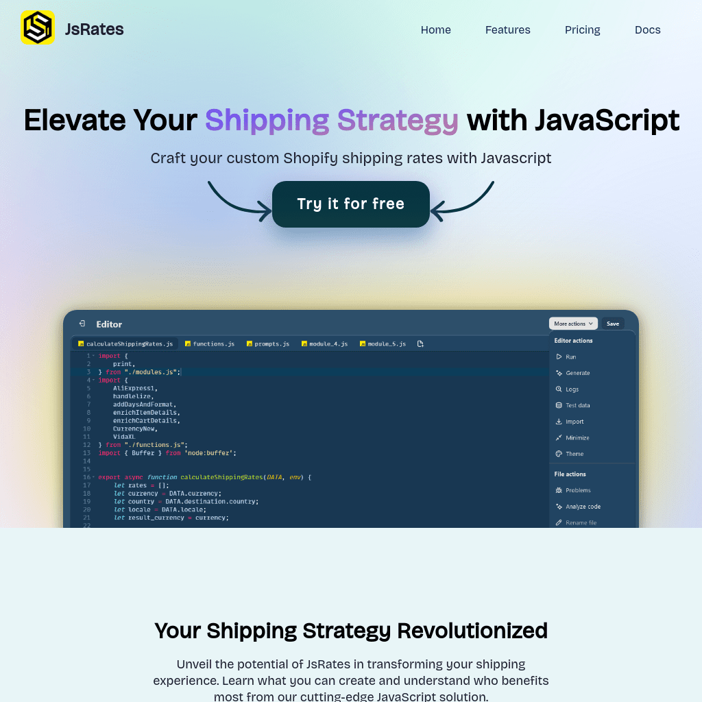 JsRates: Custom Shipping Rates